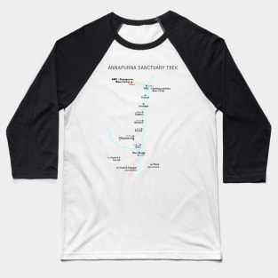 Annapurna Base Camp Trek Map Baseball T-Shirt